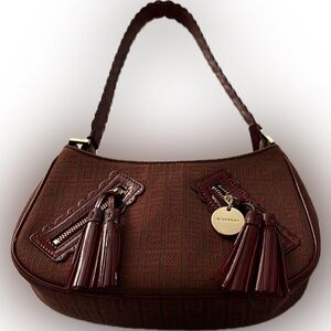 Givenchy Dark Red Shoulder Bag with Tassel Charms & COA